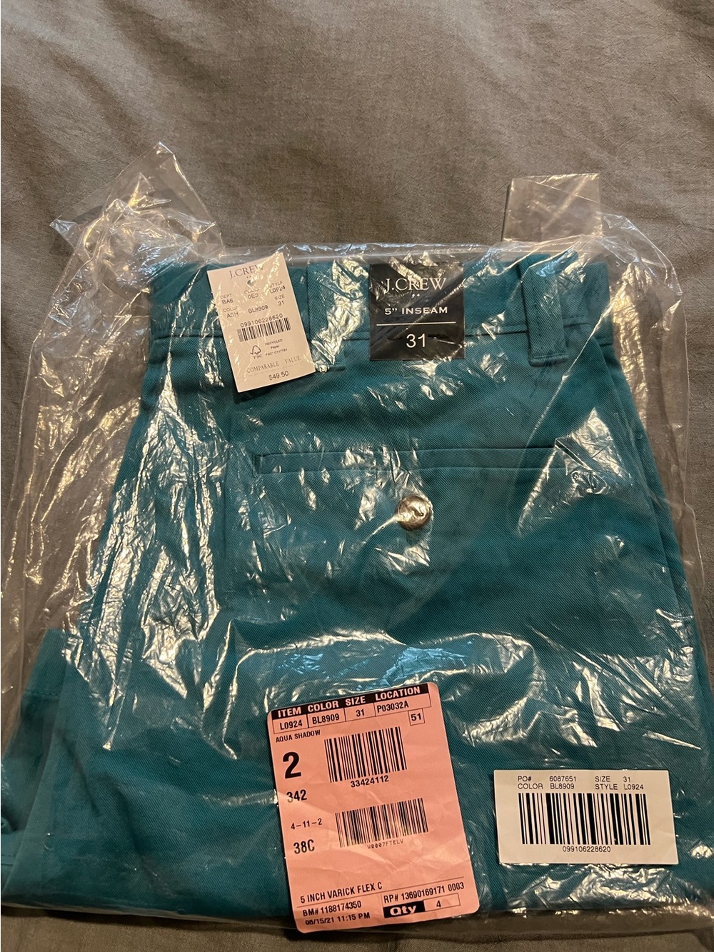 NWT J. Crew Men’s 5” Chino Short - Size 31